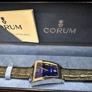 Corum Trapezoid Boutique Automatic Men’s Watch. Like New. Deep Cobalt Blue Dial